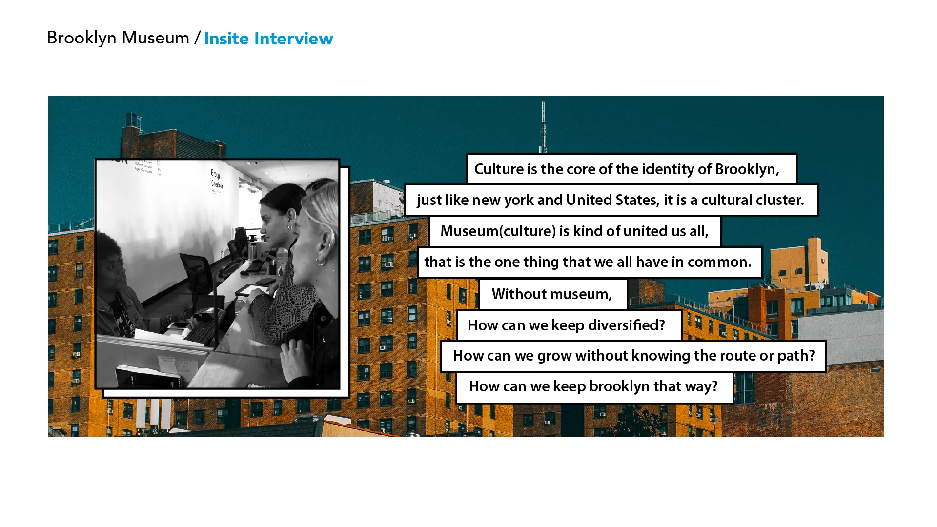 Research and interviews collage